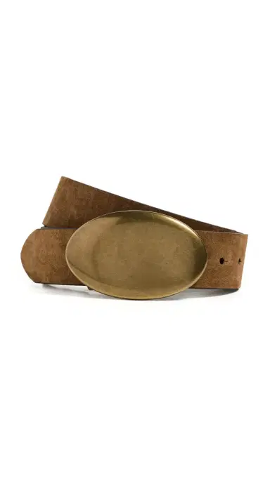 Madewell G Oval Plaque Belt Aged Cognac Suede | Thumbnail 6