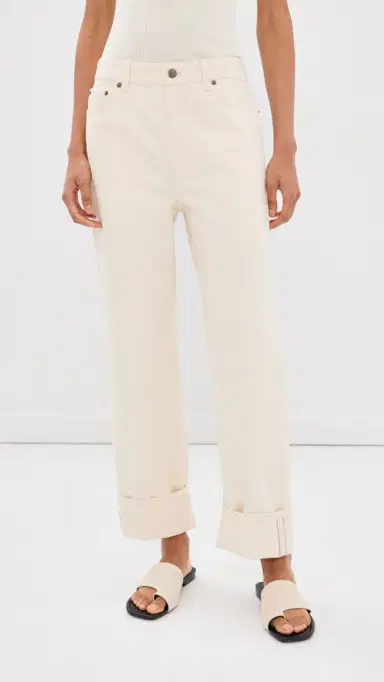 Tibi Selvedge Denim 5 Pocket Alec Jeans Natural 27 | Thumbnail 2