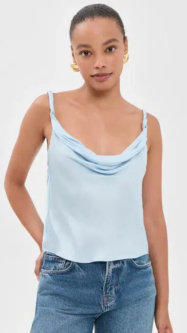 Alice + Olivia Monique Twist Strap Cowl Neck Tank | Thumbnail 2