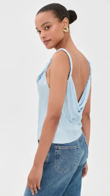 Alice + Olivia Monique Twist Strap Cowl Neck Tank | Thumbnail 4