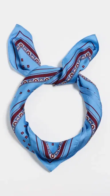 Madewell Medium Silk Bandana Retro Blue | Thumbnail 2 Madewell Medium Silk Bandana Retro Blue | Thumbnail 2