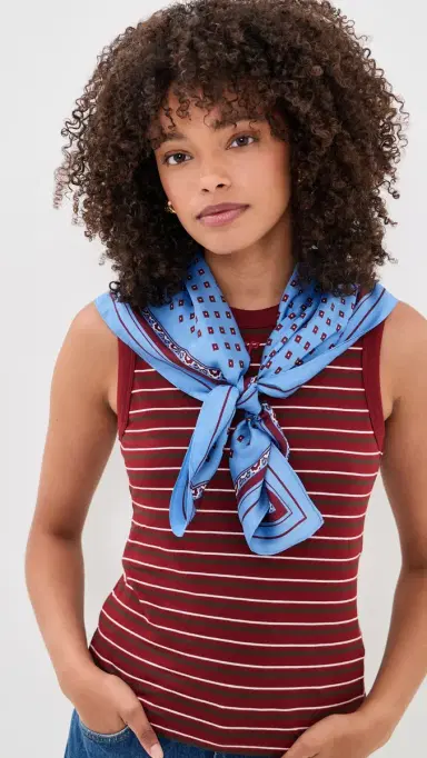 Madewell Medium Silk Bandana Retro Blue | Thumbnail 3 Madewell Medium Silk Bandana Retro Blue | Thumbnail 3