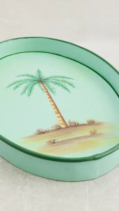 LES OTTOMANS Fauna Hand Painted Iron Tray | Thumbnail 3