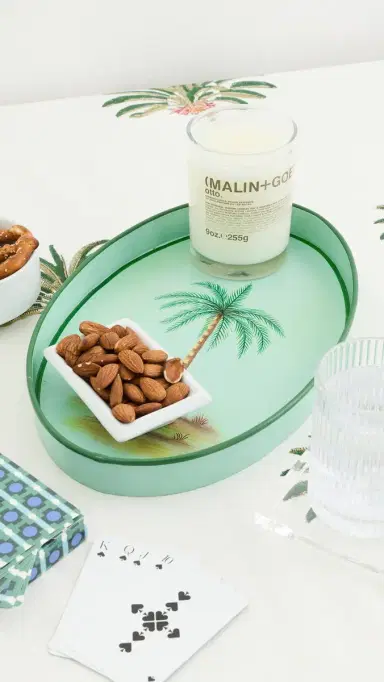 LES OTTOMANS Fauna Hand Painted Iron Tray | Thumbnail 4