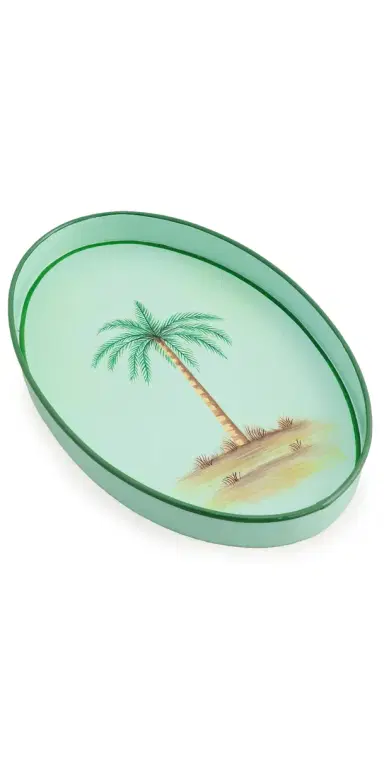LES OTTOMANS Fauna Hand Painted Iron Tray | Thumbnail 1