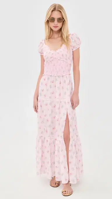 LoveShackFancy Amandla Dress Eau De Rose | Thumbnail 5