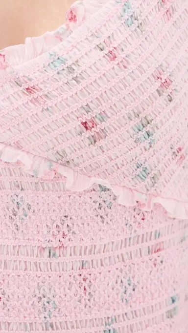 LoveShackFancy Amandla Dress Eau De Rose | Thumbnail 6