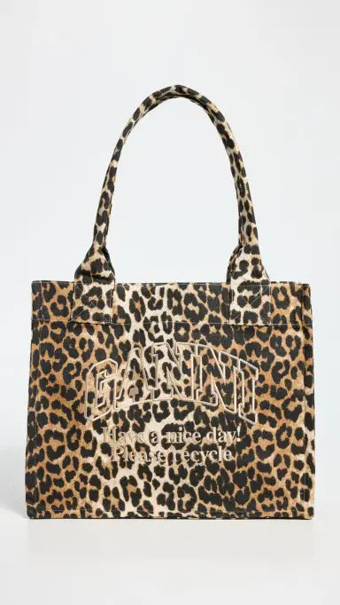 Ganni Large Easy Shopper Print Tote Leopard One Size | Thumbnail 2 Ganni Large Easy Shopper Print Tote Leopard One Size | Thumbnail 2