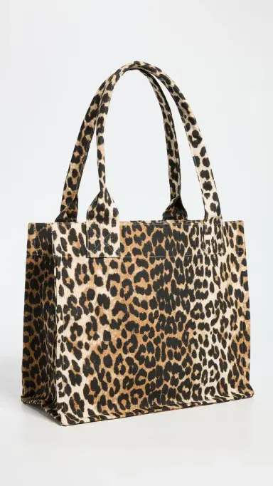 Ganni Large Easy Shopper Print Tote Leopard One Size | Thumbnail 4 Ganni Large Easy Shopper Print Tote Leopard One Size | Thumbnail 4