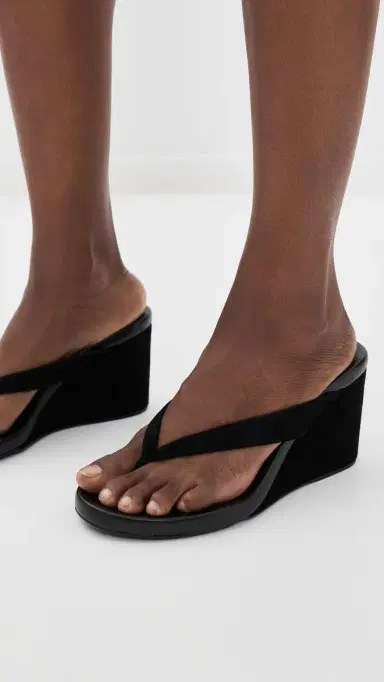 Tony Bianco Avanti Wedge Sandals Black Suede 8 | Thumbnail 3