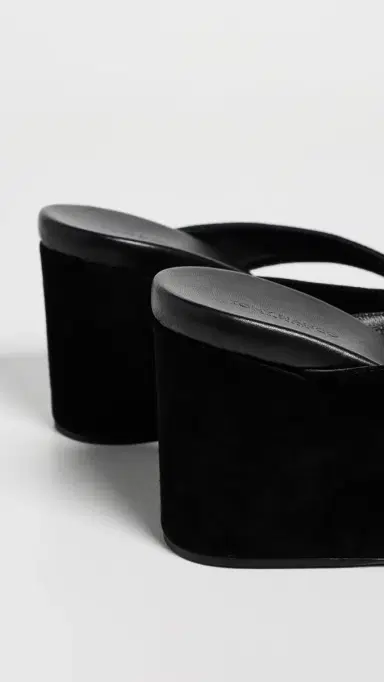 Tony Bianco Avanti Wedge Sandals Black Suede 8 | Thumbnail 4