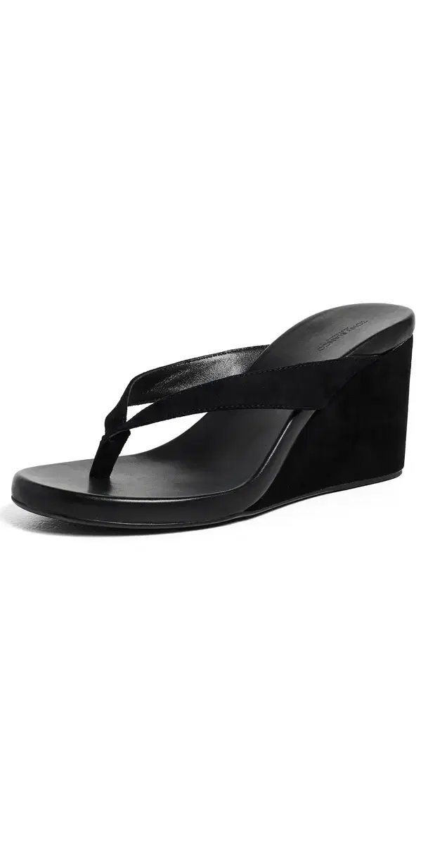 Tony Bianco Avanti Wedge Sandals Black Suede