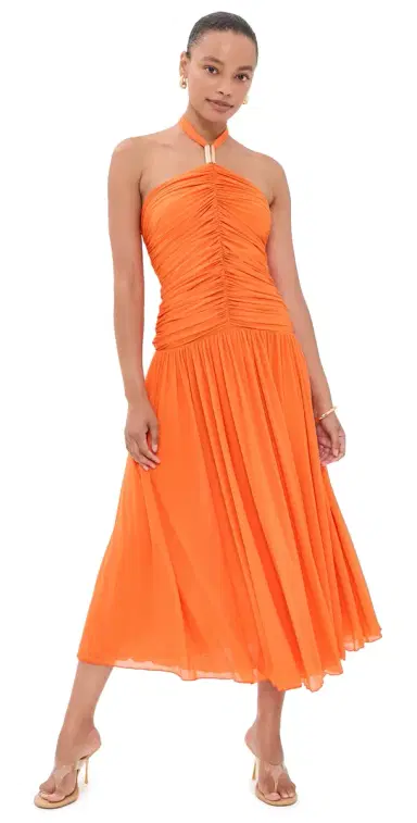 Ronny Kobo Wrenley Midi Dress Clementine | Thumbnail 1