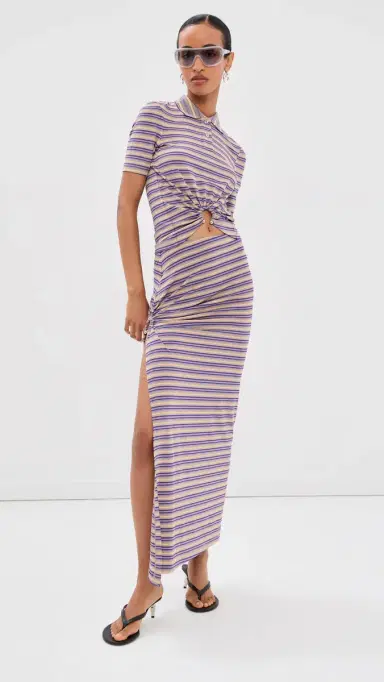 Rabanne Embellished Stripe Polo Tee | Thumbnail 5 Rabanne Embellished Stripe Polo Tee | Thumbnail 5