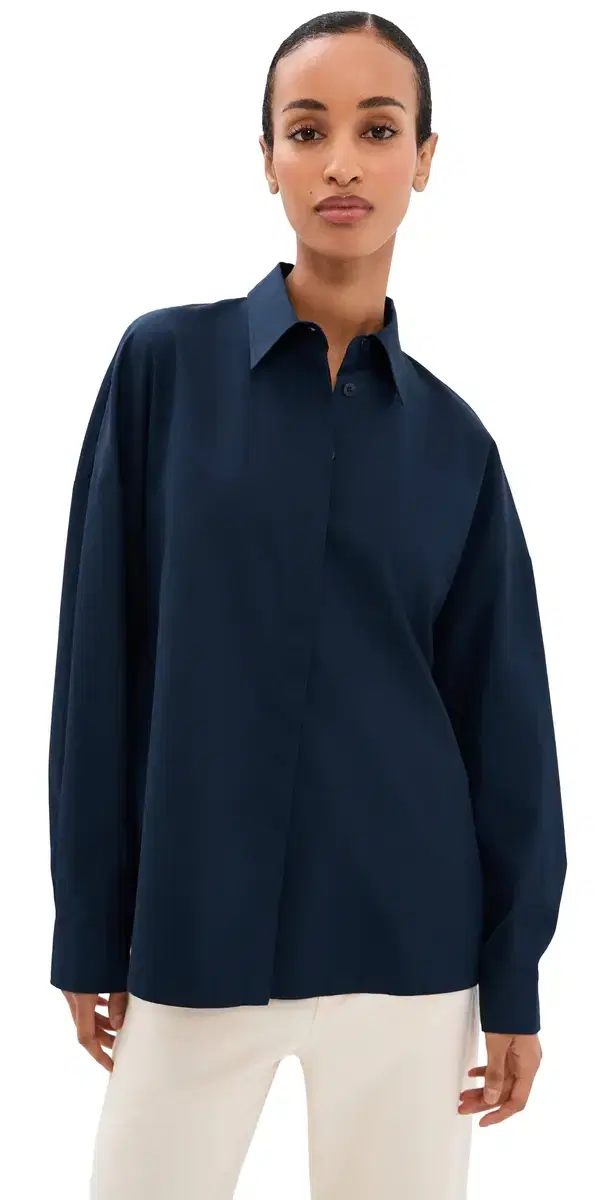 Gabe Oversized Button Down hirt Navy