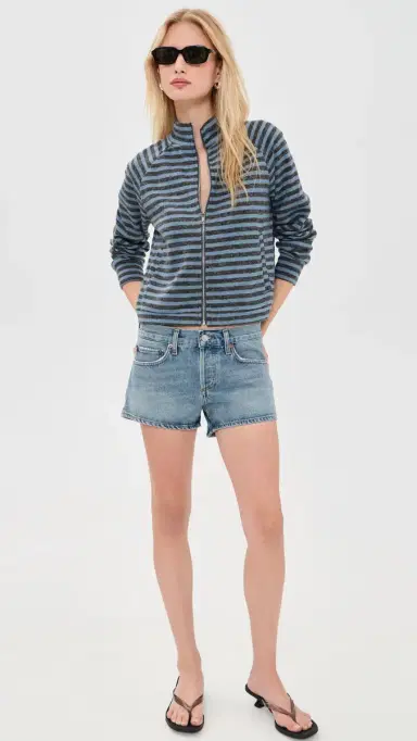 LIONESS Bloom Knit Jacket Grey/Blue Stripe | Thumbnail 5 LIONESS Bloom Knit Jacket Grey/Blue Stripe | Thumbnail 5