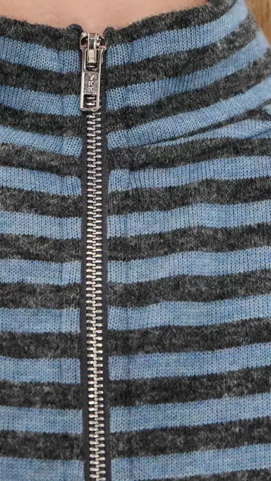LIONESS Bloom Knit Jacket Grey/Blue Stripe | Thumbnail 6 LIONESS Bloom Knit Jacket Grey/Blue Stripe | Thumbnail 6