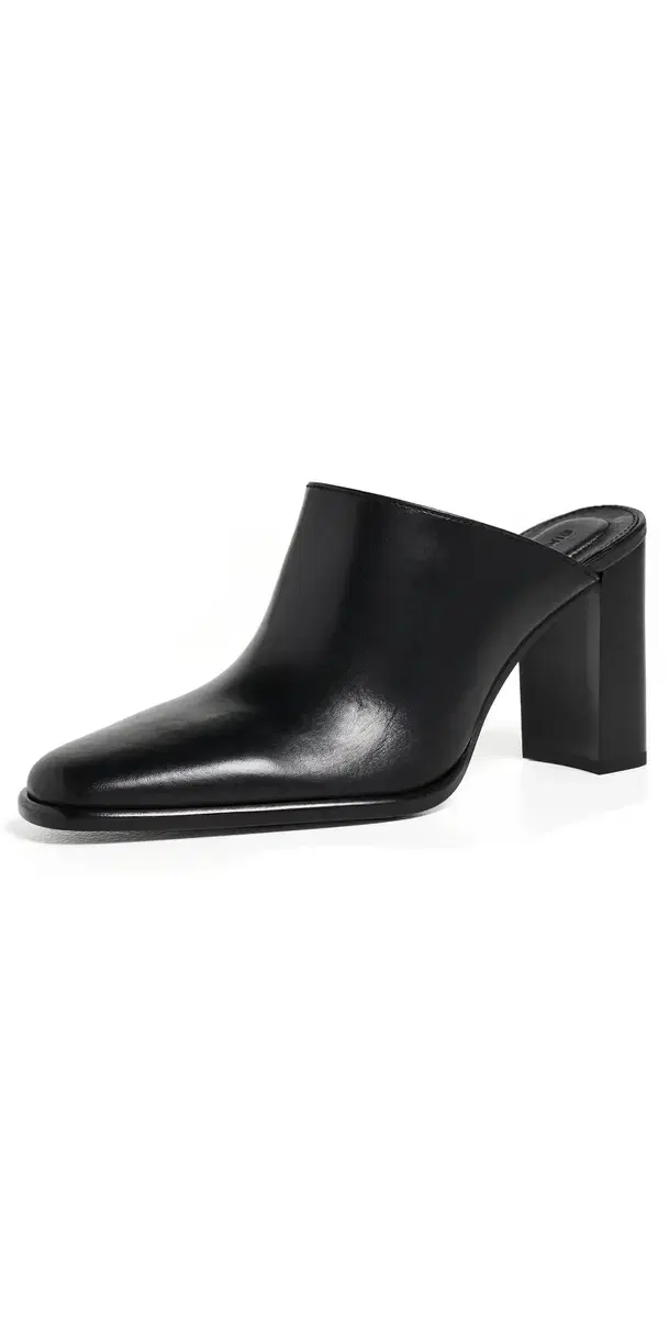 Carolyn Leather Mules Black