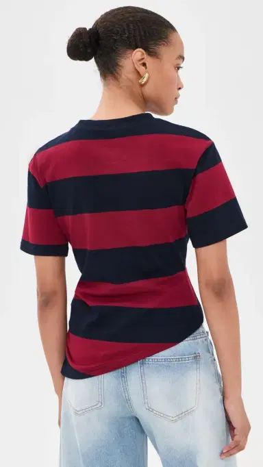LIONESS In Transit Tee Burgundy Stripe | Thumbnail 3