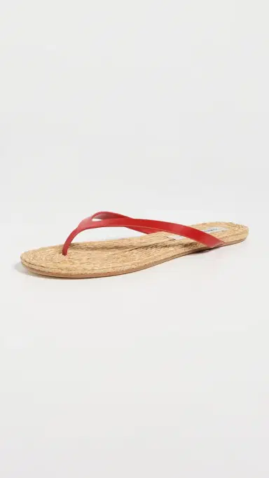 Christopher Esber Palma Flip Flops Carmine Red/Natural | Thumbnail 2 Christopher Esber Palma Flip Flops Carmine Red/Natural | Thumbnail 2