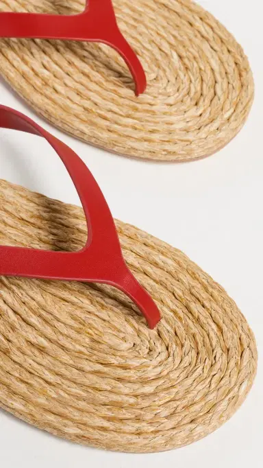 Christopher Esber Palma Flip Flops Carmine Red/Natural | Thumbnail 6 Christopher Esber Palma Flip Flops Carmine Red/Natural | Thumbnail 6