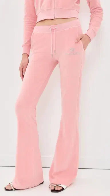 Sporty & Rich Juicy cript Velour Sweatpants Rose | Thumbnail 2 Sporty & Rich Juicy cript Velour Sweatpants Rose | Thumbnail 2