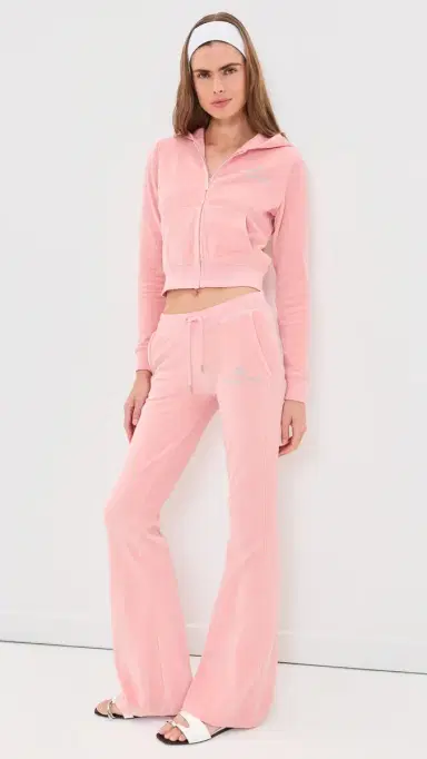 Sporty & Rich Juicy cript Velour Sweatpants Rose | Thumbnail 5 Sporty & Rich Juicy cript Velour Sweatpants Rose | Thumbnail 5