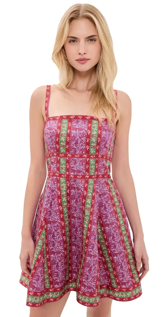 The argot ini Dress Etched Floral Stripe