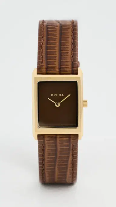Breda Virgil Watch Gold/Brown One Size | Thumbnail 2