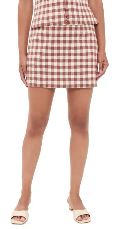 Hill House Home The Hallie Skirt Rust Gingham | Thumbnail 1 Hill House Home The Hallie Skirt Rust Gingham | Thumbnail 1