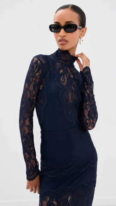 Rabanne Haut Lace Top Deep Navy | Thumbnail 2