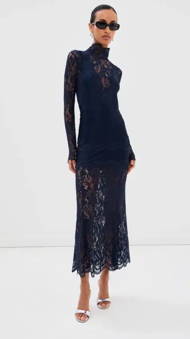 Rabanne Haut Lace Top Deep Navy | Thumbnail 5