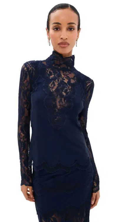 Rabanne Haut Lace Top Deep Navy | Thumbnail 1