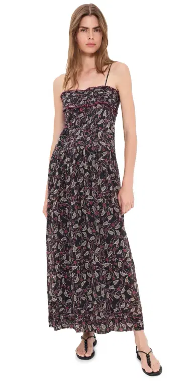 ISABEL MARANT ÉTOILE Demy Maxi Dress Black/Raspberry 34 | Thumbnail 1 ISABEL MARANT ÉTOILE Demy Maxi Dress Black/Raspberry 34 | Thumbnail 1
