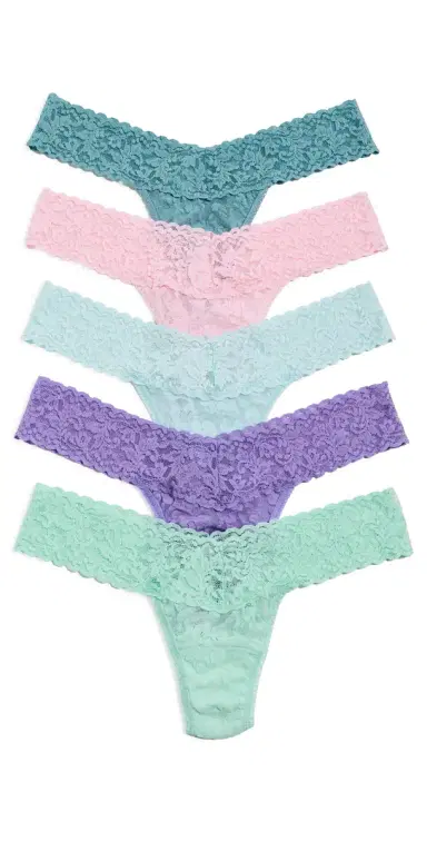 Hanky Panky Signature Lace Low Rise Thong Panties 5 Pack Cphd One Size | Thumbnail 1