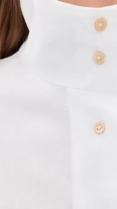 R13 Tall Collar Boyfriend Button Up Shirt White | Thumbnail 6