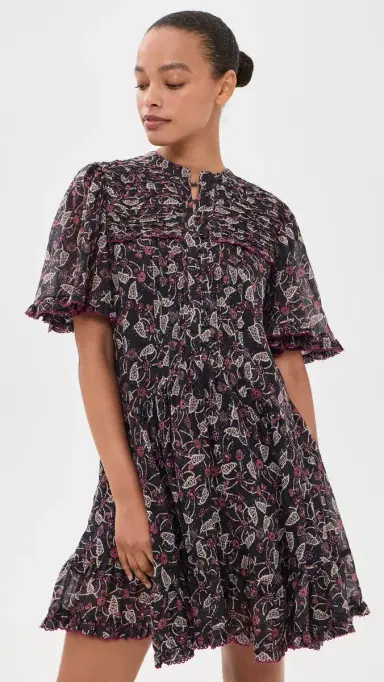 ISABEL MARANT ÉTOILE Daynia Dress Black/Raspberry 40 | Thumbnail 2