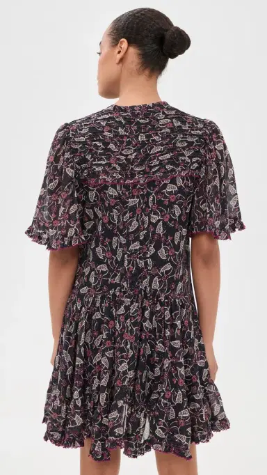 ISABEL MARANT ÉTOILE Daynia Dress Black/Raspberry 40 | Thumbnail 3