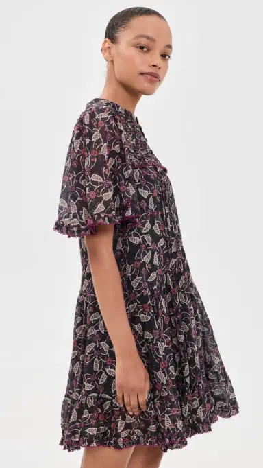 ISABEL MARANT ÉTOILE Daynia Dress Black/Raspberry 40 | Thumbnail 4