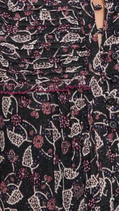 ISABEL MARANT ÉTOILE Daynia Dress Black/Raspberry 40 | Thumbnail 6