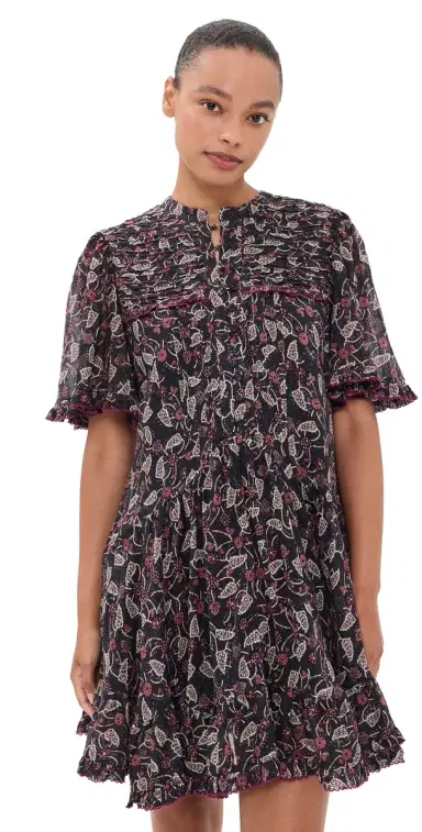 ISABEL MARANT ÉTOILE Daynia Dress Black/Raspberry 40 | Thumbnail 1