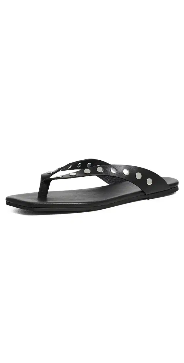 ALOHAS Ola Studs Black Leather Sandals Studs Black