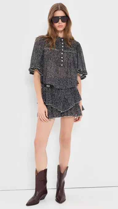 ISABEL MARANT ÉTOILE Douna Blouse Black/Ecru | Thumbnail 5 ISABEL MARANT ÉTOILE Douna Blouse Black/Ecru | Thumbnail 5