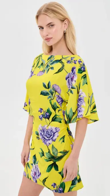 Hemant & Nandita Boat Neck hort Dress Yellow | Thumbnail 4 Hemant & Nandita Boat Neck hort Dress Yellow | Thumbnail 4