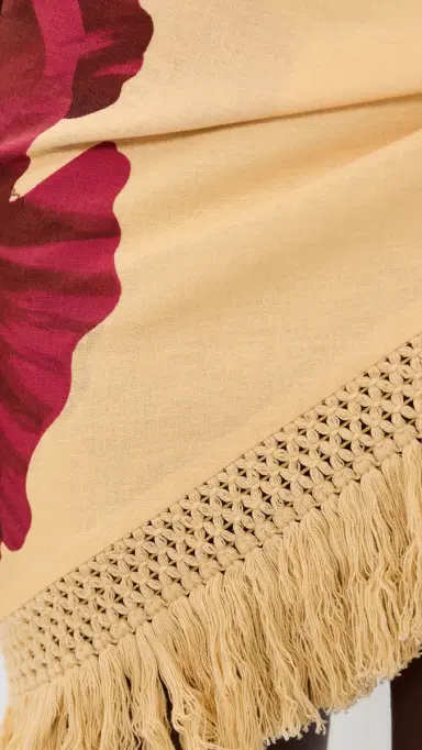 Farm Rio Fringe Skirt Poppy Flowers One Size | Thumbnail 6