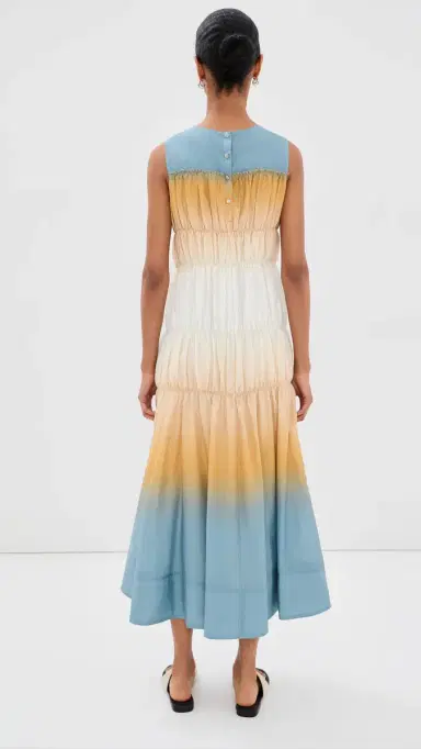 3.1 Phillip Lim Ombre Voile Gathered Maxi Dress Storm Canyon Multi 4 | Thumbnail 3