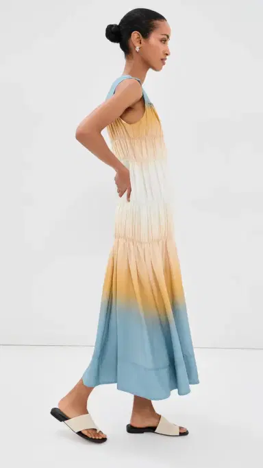 3.1 Phillip Lim Ombre Voile Gathered Maxi Dress Storm Canyon Multi 4 | Thumbnail 4