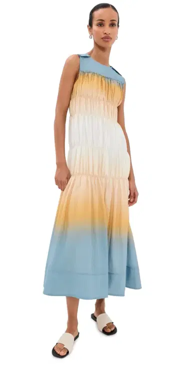 3.1 Phillip Lim Ombre Voile Gathered Maxi Dress Storm Canyon Multi 4 | Thumbnail 1