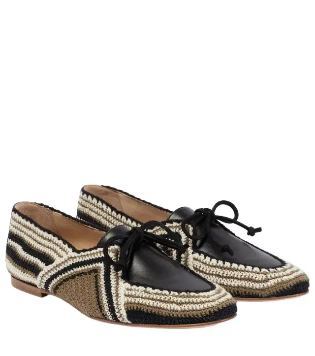 Gabriela Hearst Hays leather-paneled crocheted loafers