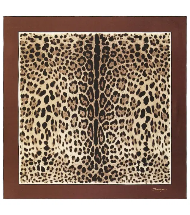 Leopard-print silk scarf